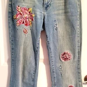 Embellished stretch jeans